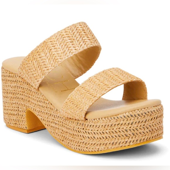 NIB Matisse Ocean Ave Raffia Platform Slides- Still in stores - Picture 6 of 6